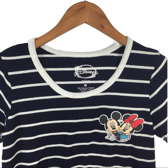 WS720 Disney Mickey & Minnie Mouse Striped Top M - Picture 3 of 3